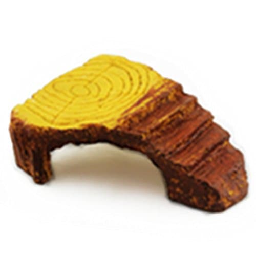 Aomeiter Tree Stump Tortoise Basking Ramp Step Ledge and Cave Hide-Out Medium Aquarium Resin-Small