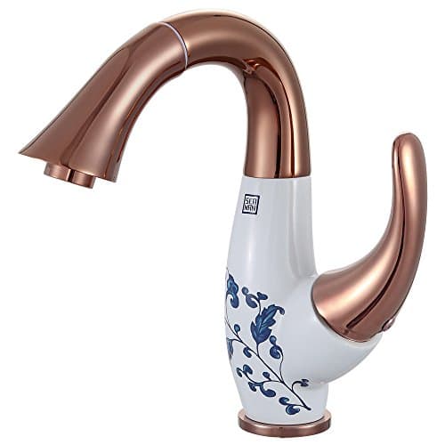 Vintage Brass Single Handle Pull Out Bathroom Sink Faucets