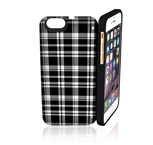 EYN Products Wallet Case for iPhone 6Plus/6S Plus - Black & White Gingham