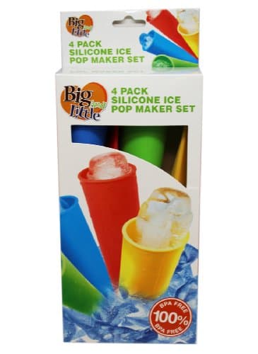 Big and Little 4 Pack Silicone Ice Pop Maker Set - Home Made Frozen Treats Mold