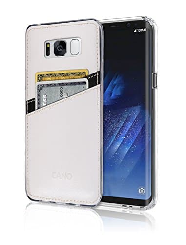 S8 Plus Case [Leather Back Cover] [Wallet Case] [2 Card Holder] S8 Plus Soft Slim Fit Hybrid Polyurethane TPU Flexible Bumper Lightweight Shock Absorbing Protection For Samsung Galaxy S 8 Plus (White)