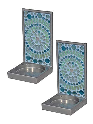 Springdale Candle Holder, Green, Blue