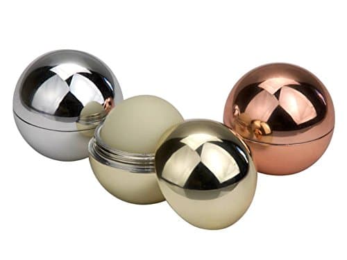 Metallic Pearl Lip Balm 3-Pack, 0.8 oz per Ball, Natural Beeswax, include Gold + Silver + Bronze packaging.