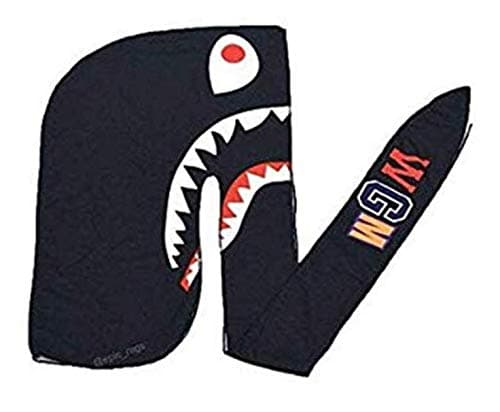 Black Wave Durag Silk Designer LV Do Rag Men Wave Cap Headwrap for Women Custom Silky Headbands (ape Black)