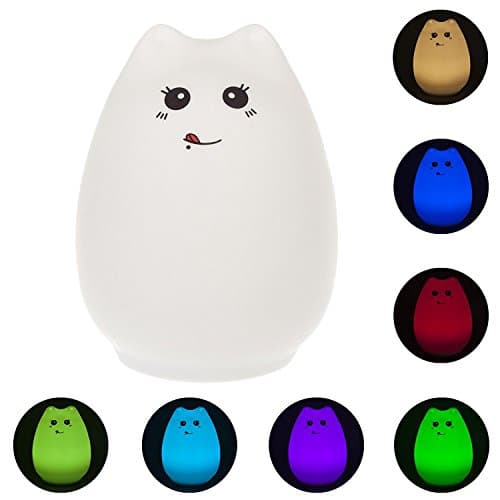 Emoova Night Light, Baby  LED Sensitive Slap Control USB Rechargeable with 7-Color Mood Silicone Nursery, Toddler Unique for Men Women Kids Best, Adults - Kids Children Sleeping Aid