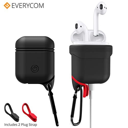 Everycom Matte Look Waterproof Shock Resistant Protective Case Cover for Apple AirPods - Black