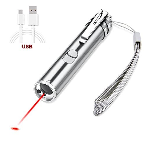 Interactive Laser Pointer Toys, Pet Command Light Training Tools With USB Charging By QPEY