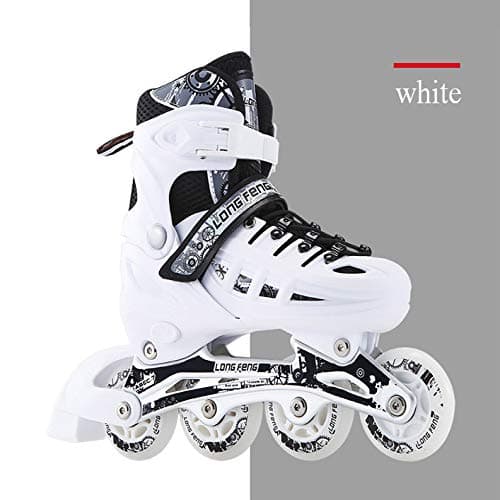 Inline Skate, Rollerblades,with Adjustable Size And Flashing Light Up Wheel,Colorful Design,Suitable For Adults And Children,White-L（39-42）