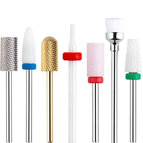 Carbide Nail Drill Bits 3/32 Inch Acrylic Ceramic Carbide Nail File Bit 7pcs/Set Manicure Pedicure Tools