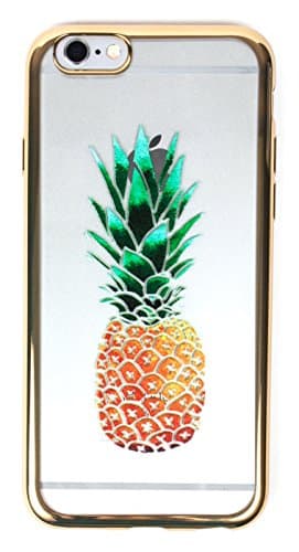 IPhone 7 Case, YogaCase MetalEdge Silicone Back Protective Cover (Pineapple Gold)