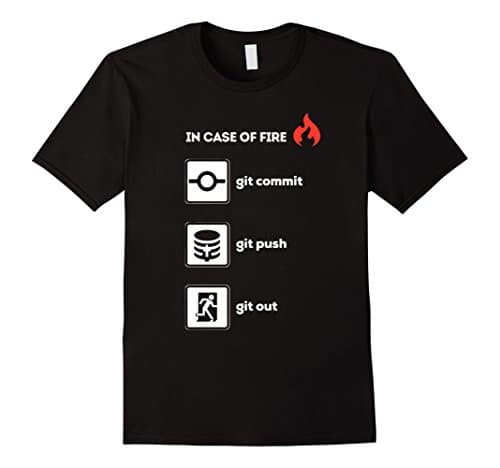 Men's programmer shirt- In case of fire git commit push out XL Black