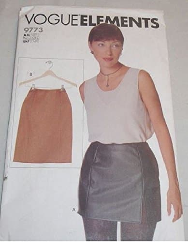 Vogue Elements Misses Skirt Sewing Pattern 9773 sizes, 6, 8, 10, 12, 14, 16, 18, 20, 22 micro-mini or mid-knee