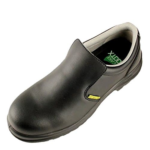 DDTX Men's Slip on Work Shoes Smash-Proof S2 SRC Slip Resistant Chef Shoes Black