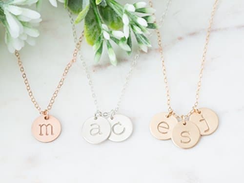 Personalized Letter Initial Multiple Discs Necklace