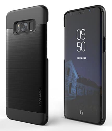Galaxy S8 Plus Case, HANSMARE INO LINE [Brushed Polycarbonate Textures][Shockproof][Drop Protection][Black] Premium Shock Absorbing Protective Case for Samsung Galaxy S8 Plus 6.2" (Black/black)