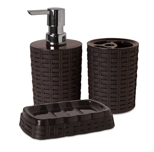 Lipski 3-Piece Bathroom Accessory Set (Brown)