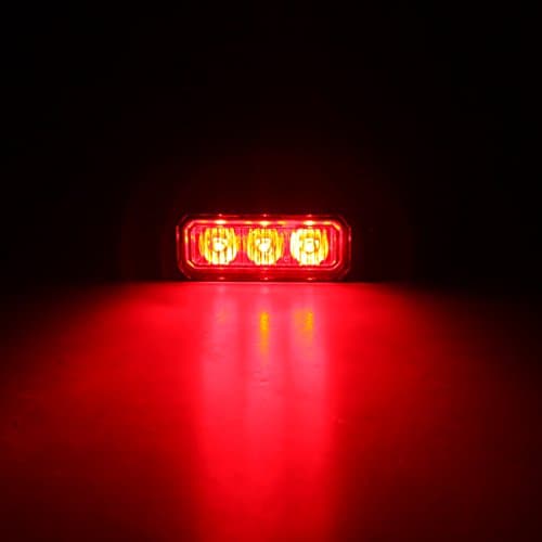 9W Super Bright RED 3-LED Flash Emergency Hazard Warning Strobe Light Bar by FOXSTAR, 1pc