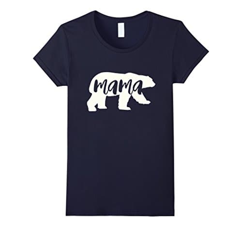 Women's mama bear shirt white Medium Navy