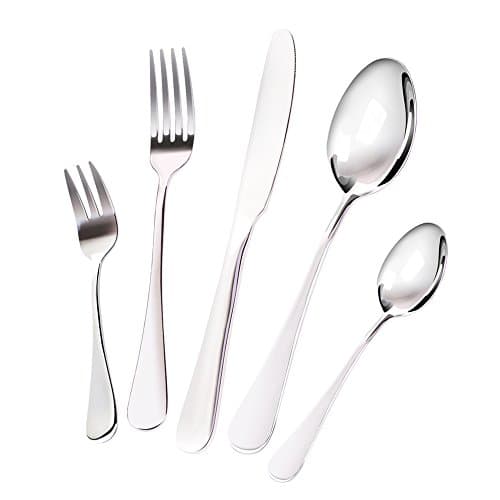 Pafeit 20-Piece Silverware Set, High Quality Stainless Steel Flatware Set, Service for 4, Mirror Polished Dishwasher Safe, Fork, Spoon, Knife Set