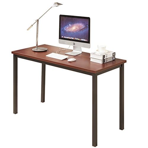 CMO 55" Large Size Modern Computer Desk Long Office Desk Writing Desk, Workstation Table for Home Office, Teak