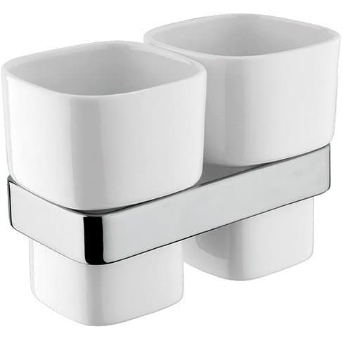 BA Modulo Wall Ceramic Toothbrush Toothpaste Holder Bathroom Tumbler - Set of 2