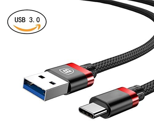 USB Type C Cable,MQOUNY Nylon 3A Fast Charger And Data Transfer Charging Cord USB C Cable (USB 3.0/3.3ft) for Galaxy Note8 S8 S9 S8 S9 Plus, LG G6 G5 V20,,Moto Z2, Google Pixel New Macbook (Red-Black)