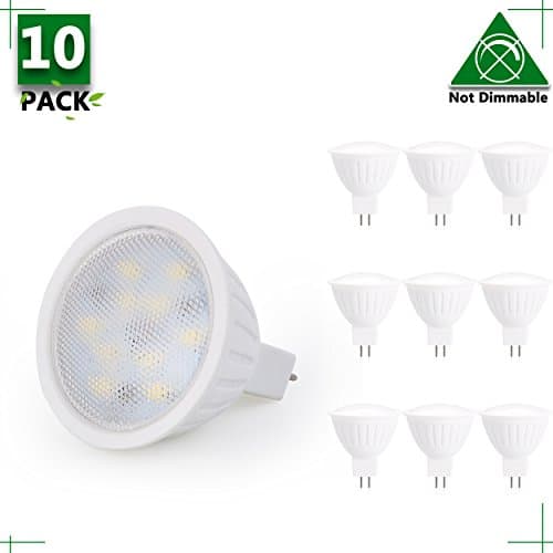 Spotlight 10 Pack - MR16 Non Dimmable LED 7W Light Bulb, 5000K Daylight White, 65W Halogen Bulb Equivalent, 700 Lumens, 120° Beam Angle, Perfect Standard Size, Recessed Lighting, Track Lighting