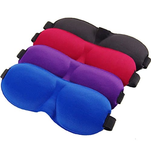 Sleep Mask, 4 Pack Lightweight &amp; Comfortable Super Soft Large Adjustable 3D Contoured Eye Masks for Sleeping, Travel, Shift Work, Naps, Night Blindfold Eyeshade