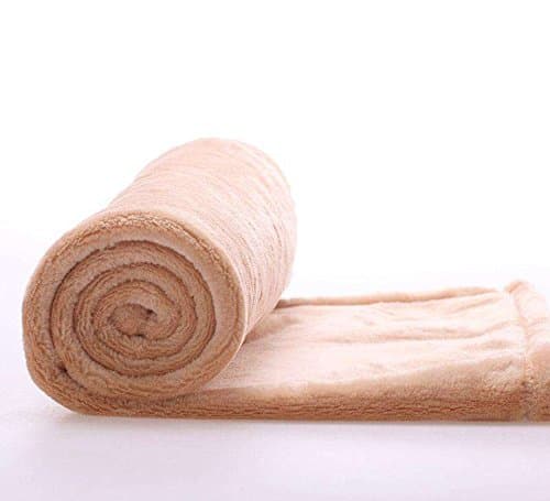 Flannel Fleece Tiny Blanket Solid Plush Napping Throw by Paukin , Mini Size for Babies or Pets , 28"x 39" , Camel