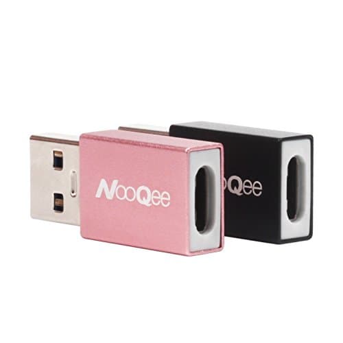 Type C to USB 3.0 Adapter 2-Pack, NooQee USB 3.0 (Type-A) Male to USB-C (Type-C)Female Converter Adapter For Tye-C Flash drive, USB-C to USB-C Cable and Type-C Devices Black/Rose Red