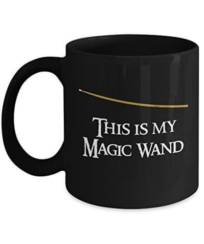 Drumstick Mug - This Is My Magic Wand - Gift for Drummers - Drums - 11 oz black coffee tea cup