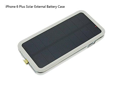 Cool8 iPhone 6 Plus Solar Battery Case,External Rechargeable Portable Solar Charger Panel Protective iPhone 6 Plus Charger Case / iPhone 6 Plus Charging Case Extended iPhone Charger Backup Solar Power Bank Battery Pack Cover Cases for iPhone 6 Plus-White