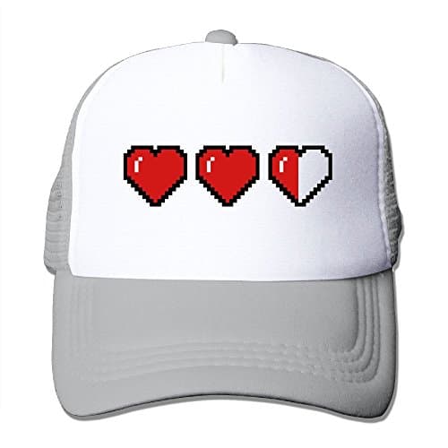 Pixel Life Adjustable Trucker Cap Mesh Hat For Unisex Ash