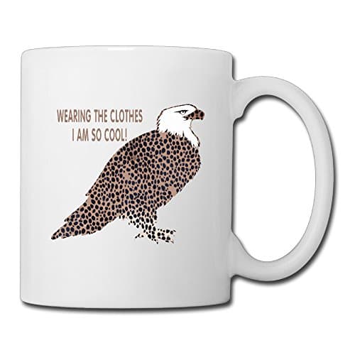 Cool Leopard Print Eagle Ceramic Coffee Mug, Tea Cup | Best Gift For Men, Women And Kids - 13.5 Oz, White