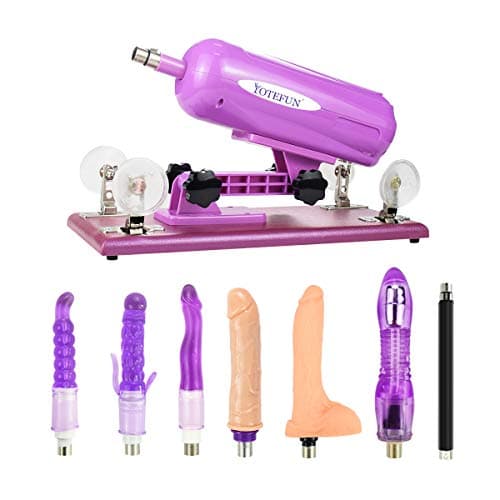 Sexfancy Automatic Massage Tool Machine with Sucker Multispeed Adjustable Telescopic for Women with Attachments
