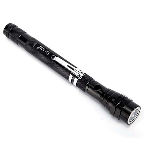 Telescoping Magnetic Pick Up Tool-Equipped with Magnet on Both Ends and 3 LED Lights Most Efficient Helping Hand Tool by SIXMU (black)