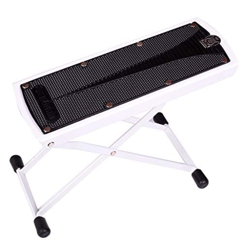 JUDZ Guitar Foot Stool Black And White Solid Steel Classical Guitar Footstool Guitar Pedal 6-speed Height Adjustable Music Stand Provides Comfortable And Powerful Support For Guitarists