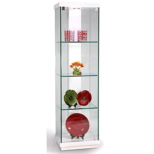 Somette Modern White Gloss Accent Glass Curio
