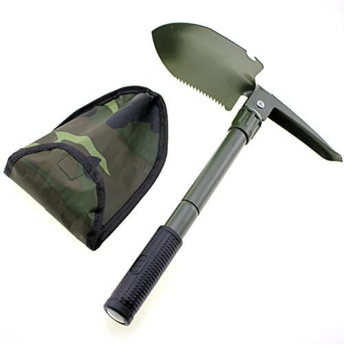 Stormaiy Folding Spade-Mini Multi Compass Function Folding Shovel Survival Trowel Dibble Pick Camping Outdoor Tool (Army Green)