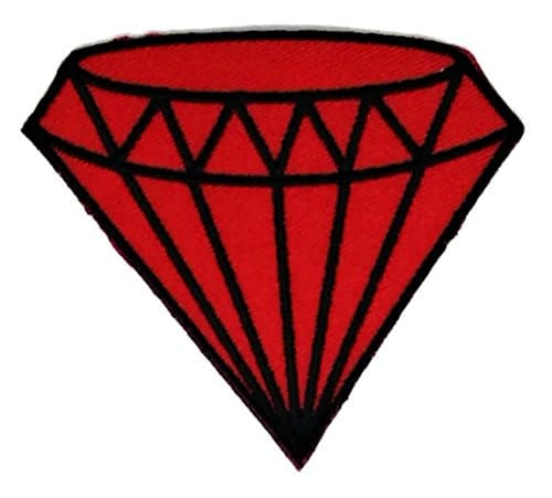 2.9 x 2.5 inches.Cute Red Daimond Patch Embroidered DIY Patches Cute Applique Sew Iron on Kids Craft Patch for Bags Jackets Jeans Clothes