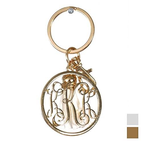 Personalized Monogrammed Alphabet Initial Letter Keychain, Key Ring, Bag Charm w/Tassel