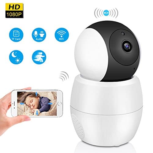 Wireless Home Security Camera，HD 1080p Wifi IP Camera, Panoramic View Lens Wide Angle 355-Degree 2mp Two Way Audio Communication Night Vision Motion Detected For Pet Baby Home Office Monitor
