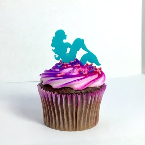 Aqua Mermaid Cupcake Topper