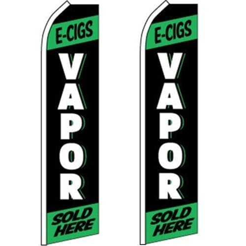 2 Swooper Flutter Feather Flag E-CIGS VAPOR SOLD HERE Black White Green