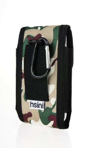 hsini Ring Hook Clip Carry Pouch for iPhone 5s/5/4s/4 Samsung S3/S4/S5 - Retail Packaging - Brown Camouflage