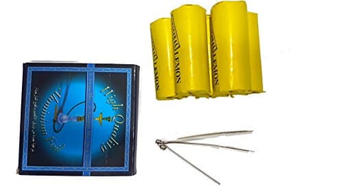 Hookah Coals Very Fast Lightining 5 Rolls 30 Pcs 35mm &amp; Shisha Tongs &amp; Pierced Hookah Foil 100 Pcs (yellow)