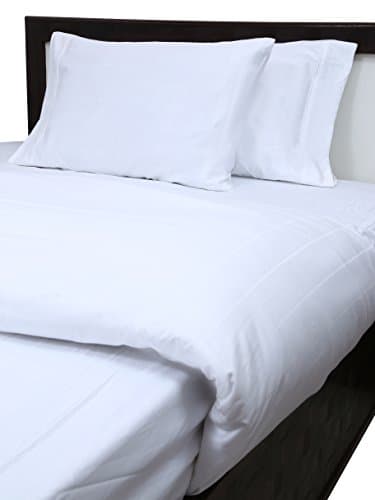 Max Staunch Extra Deep 6-piece sheet set 16"/40CM Deep (1 Fitted Sheet, 1 Flat Sheet and 4 Pillow Cases) 100% Cotton 400 TC (Uk King, White solid)