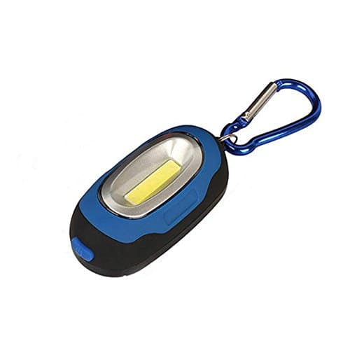 COB LED Key Ring Torch with Magnet, Keyring Torch Light, Batteries Include, Magnetic Pocket Flashlight with Carabiner, Portable and Mini Size, 4 Assorted Colors (Blue)