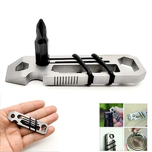 Ratcheting Keychain Tool，Tiny Ratchet Multi-Tool Keychain Bottle Opener EDC Hex Wrenches Tool