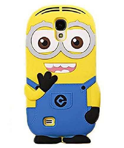 S4 Case,Galaxy S4 Case,Galaxy S4 Silicone Case,Bat King 3D Cute Cartoon Yellow Slave Soft Silicon Gel Rubber Case Cover Skin for Samsung Galaxy S4 i9500
